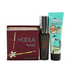 Benefit Party Hopper Set (Primer   Bronzer   Mascara)  3pcs