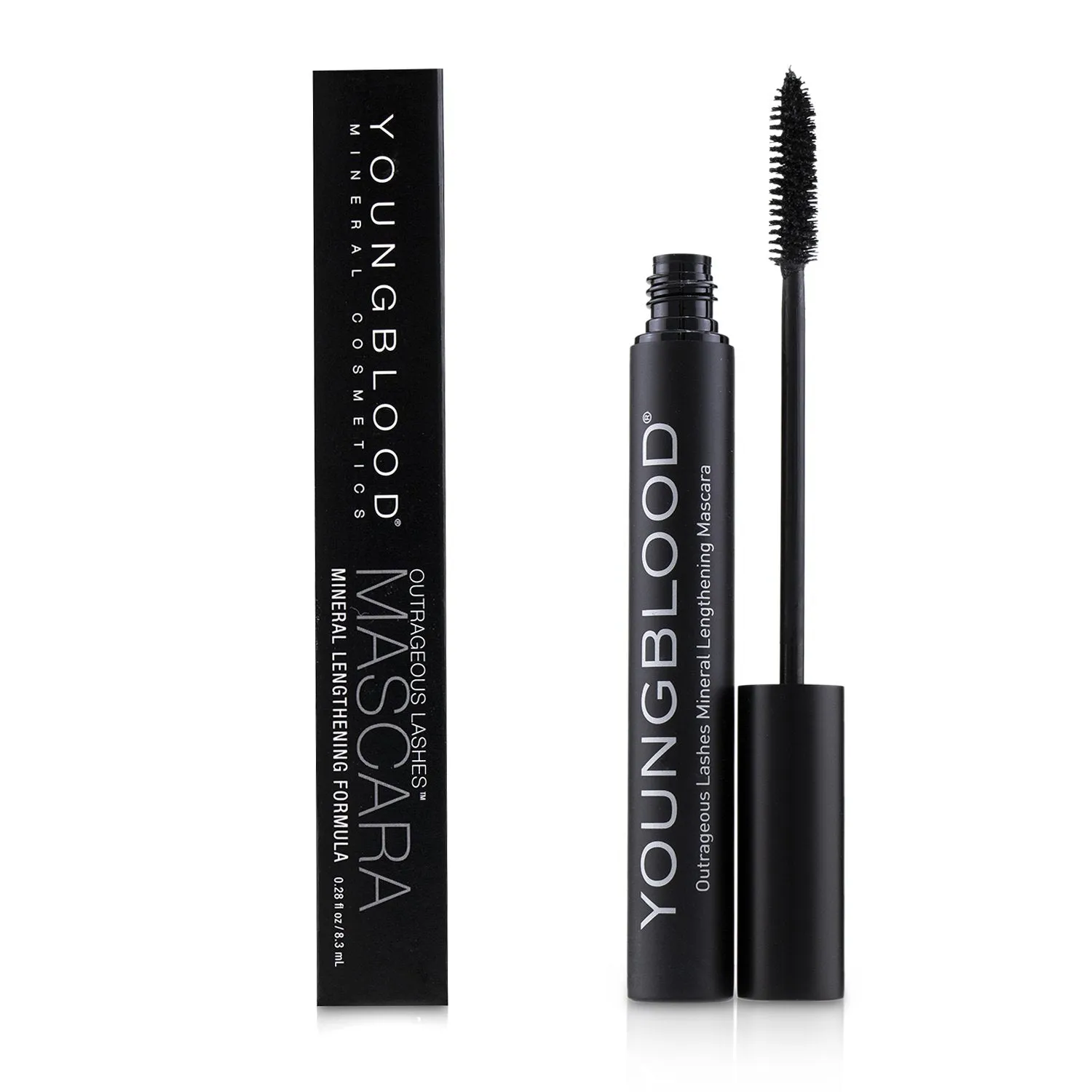 Youngblood Outrageous Lashes Mineral Lengthening Mascara - # Blackout (Box Slightly Damaged)  8.3ml/0.28oz